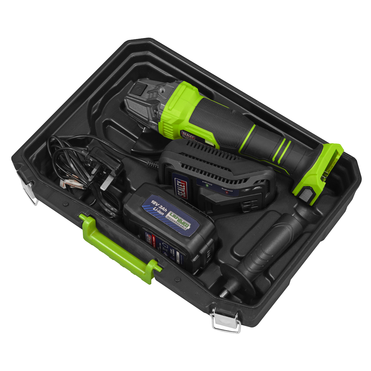 115mm Cordless Angle Grinder 18V 3Ah - Green