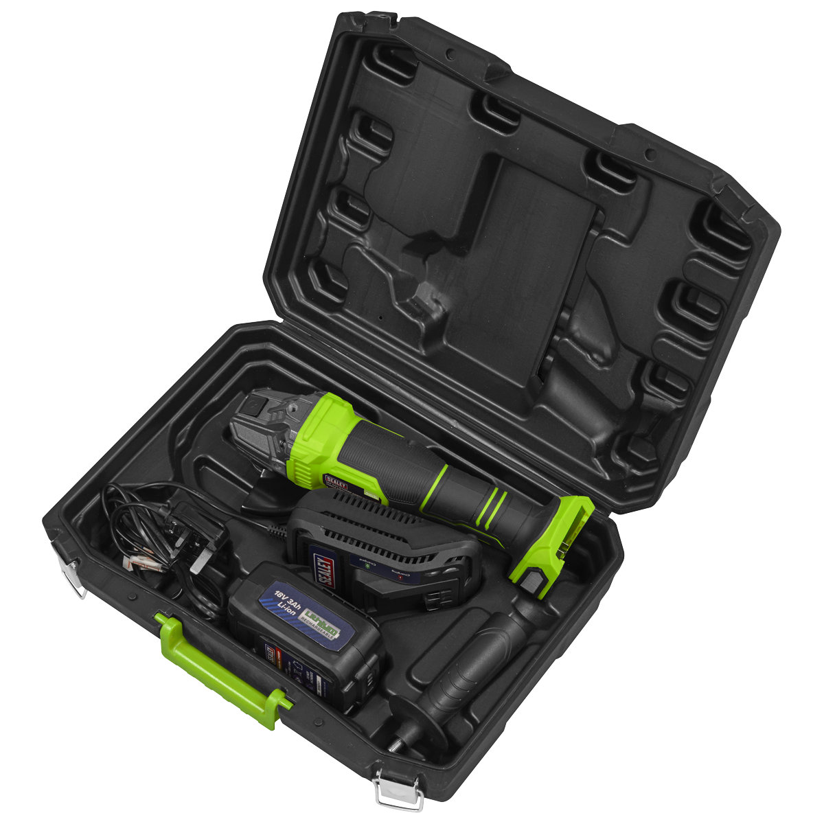 115mm Cordless Angle Grinder 18V 3Ah - Green