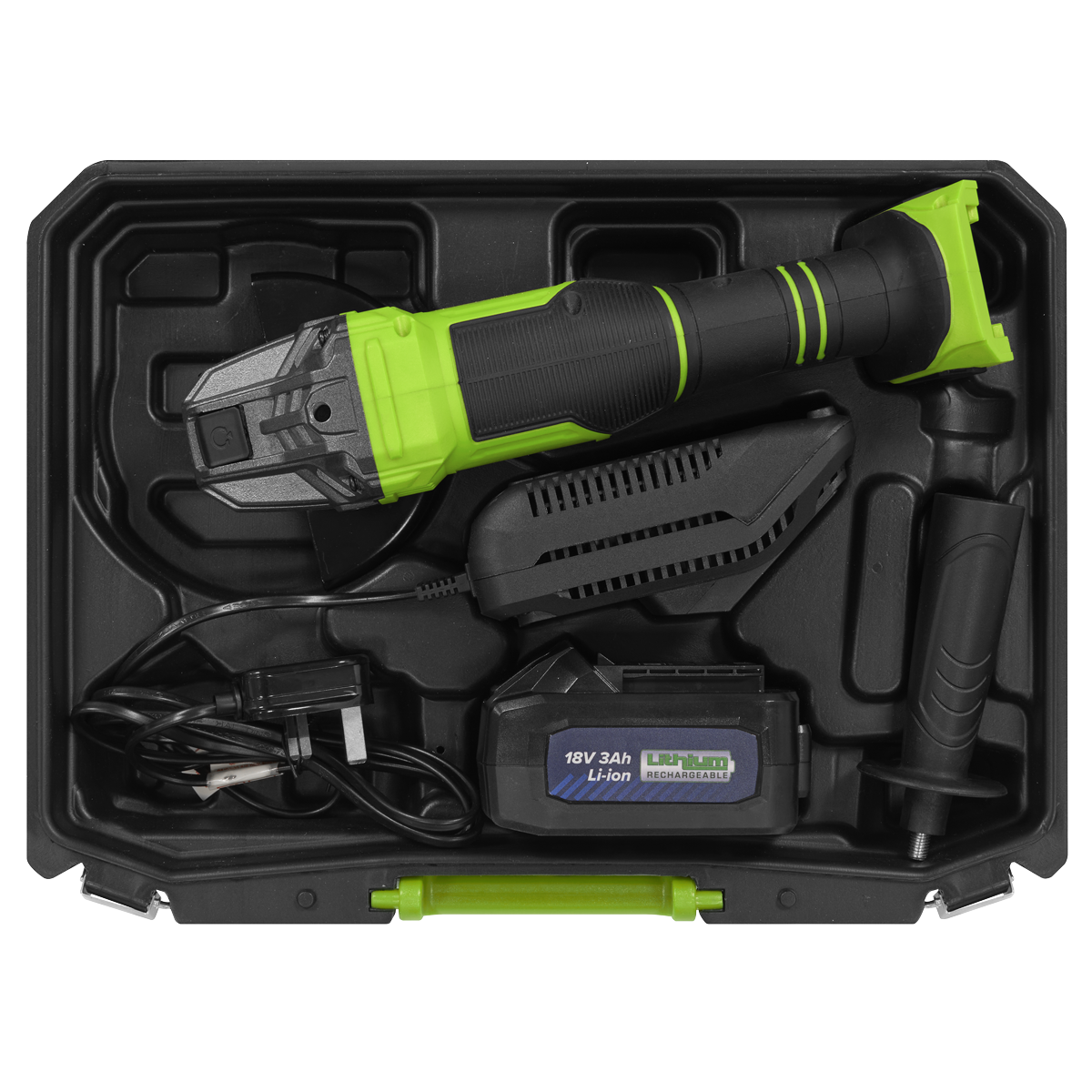 115mm Cordless Angle Grinder 18V 3Ah - Green