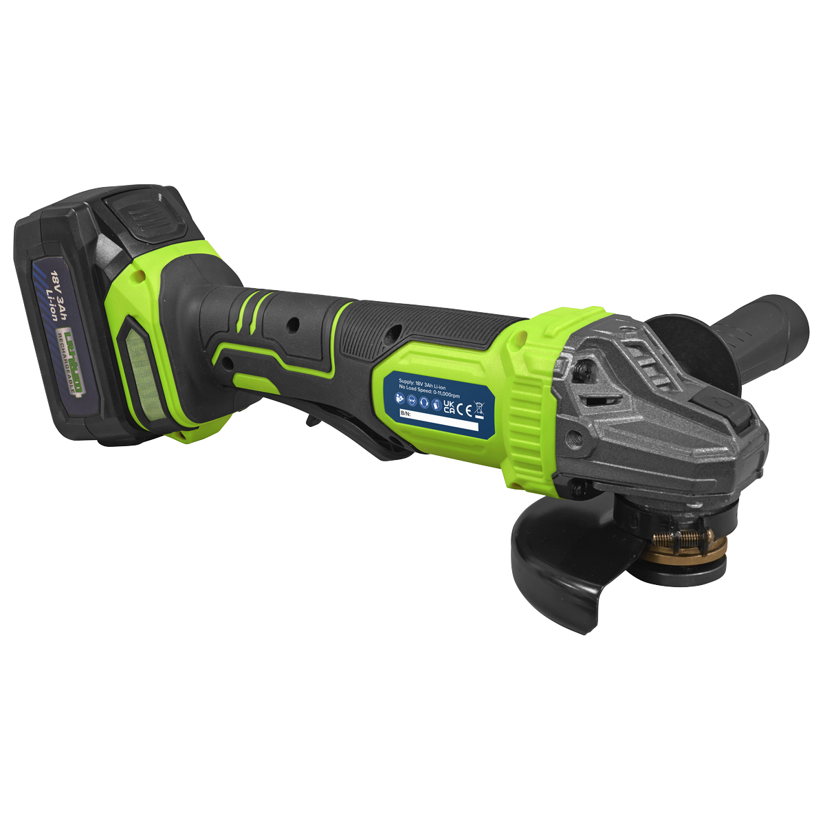 115mm Cordless Angle Grinder 18V 3Ah - Green