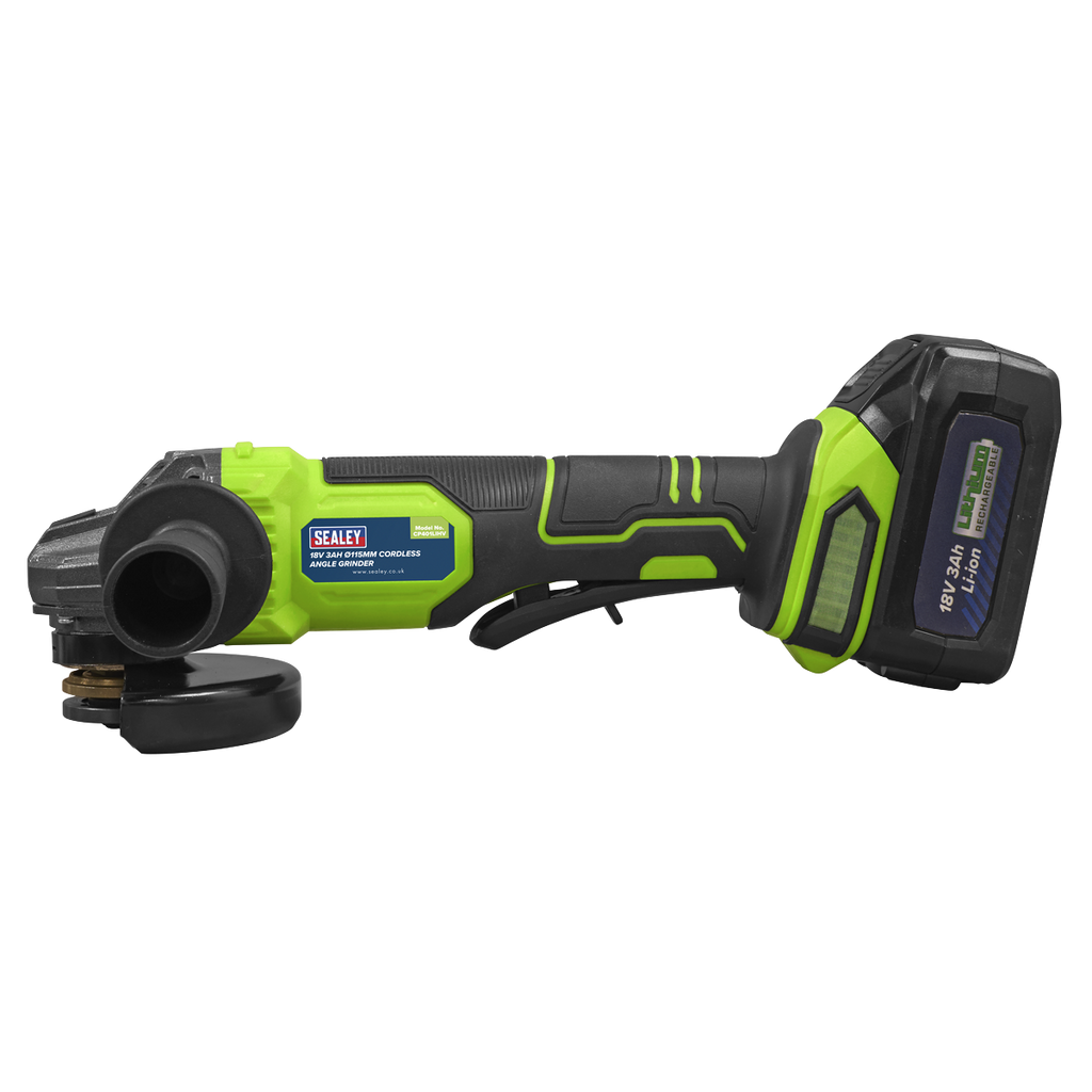 115mm Cordless Angle Grinder 18V 3Ah - Green