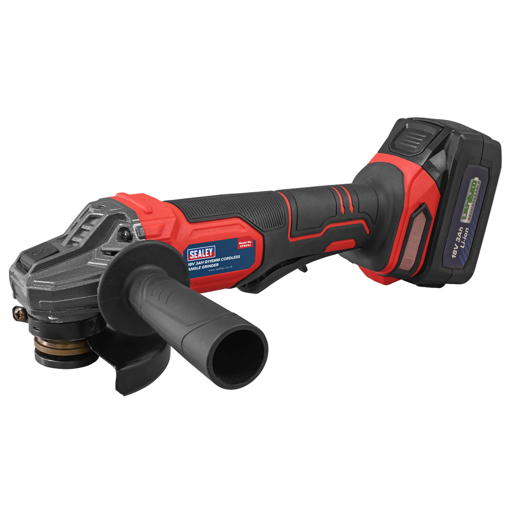 115mm Cordless Angle Grinder 18V 3Ah - Red
