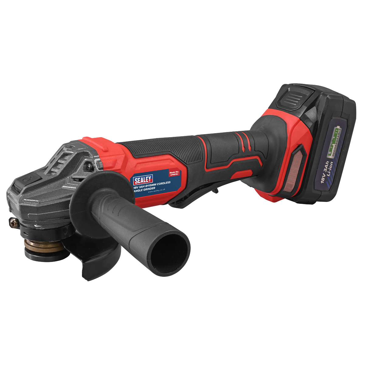 115mm Cordless Angle Grinder 18V 3Ah - Red