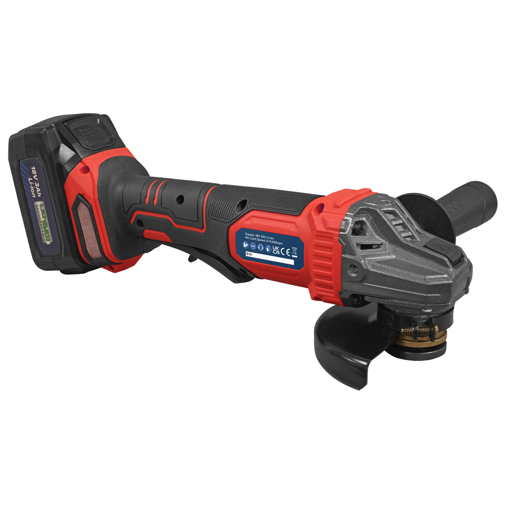 115mm Cordless Angle Grinder 18V 3Ah - Red