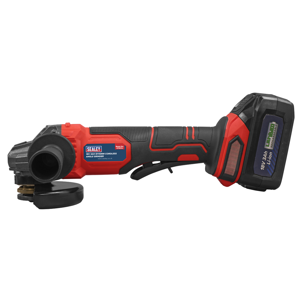 115mm Cordless Angle Grinder 18V 3Ah - Red