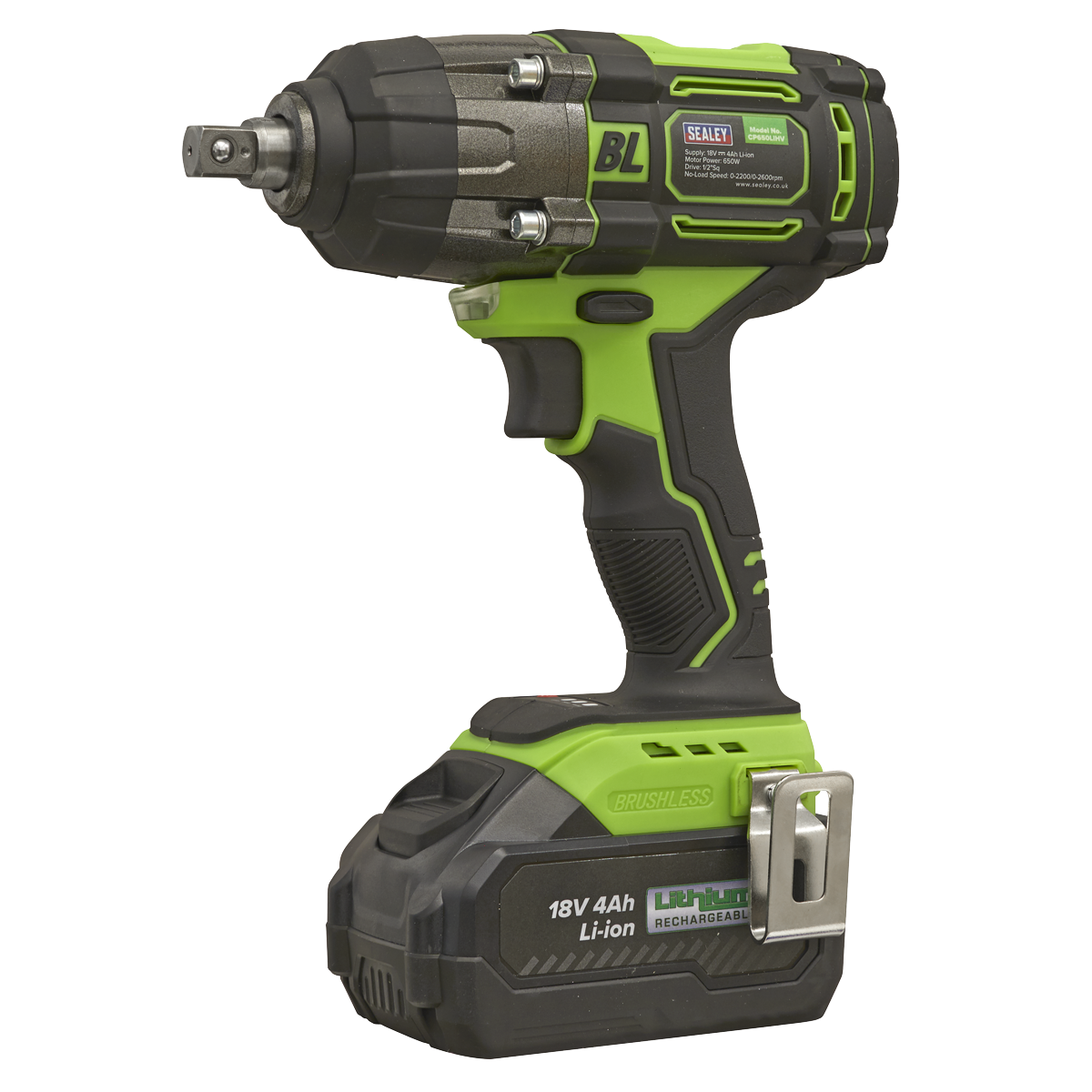 1/2"Sq Drive Cordless Brushless Impact Wrench 18V 4Ah