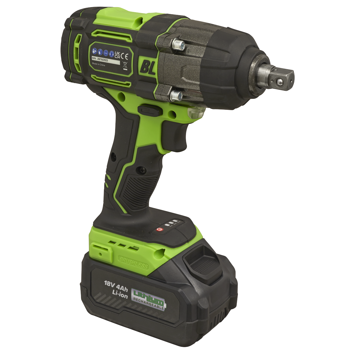 1/2"Sq Drive Cordless Brushless Impact Wrench 18V 4Ah