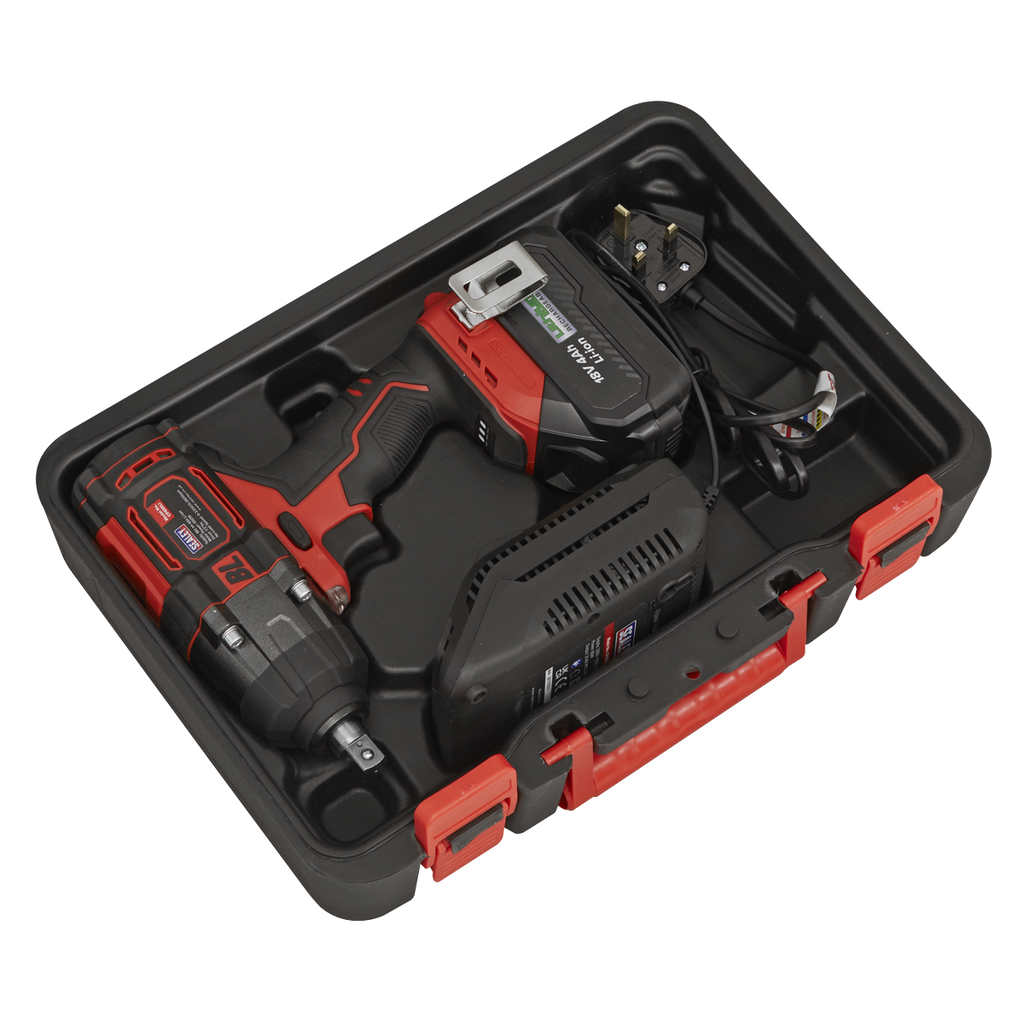 1/2"Sq Drive Cordless Brushless Impact Wrench 18V 4Ah
