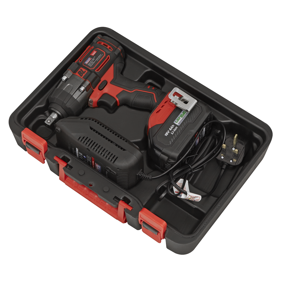 1/2"Sq Drive Cordless Brushless Impact Wrench 18V 4Ah