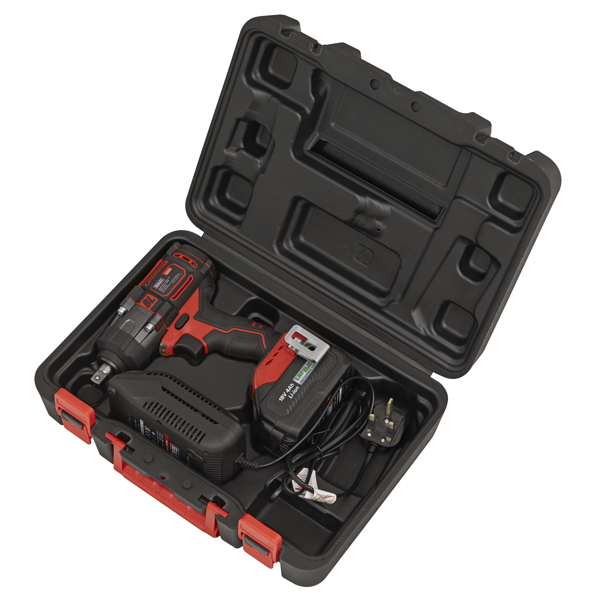 1/2"Sq Drive Cordless Brushless Impact Wrench 18V 4Ah