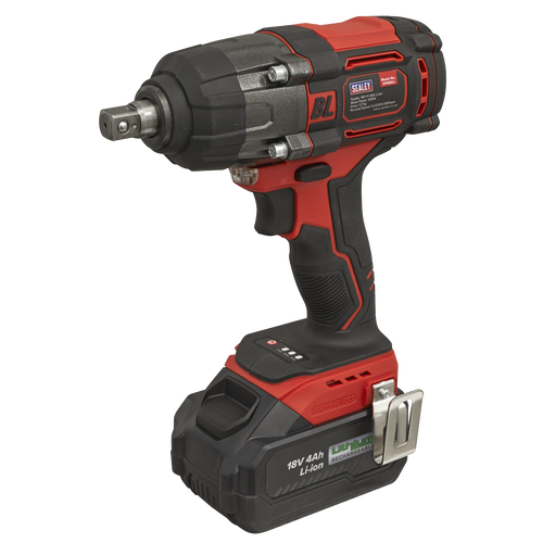 1/2"Sq Drive Cordless Brushless Impact Wrench 18V 4Ah
