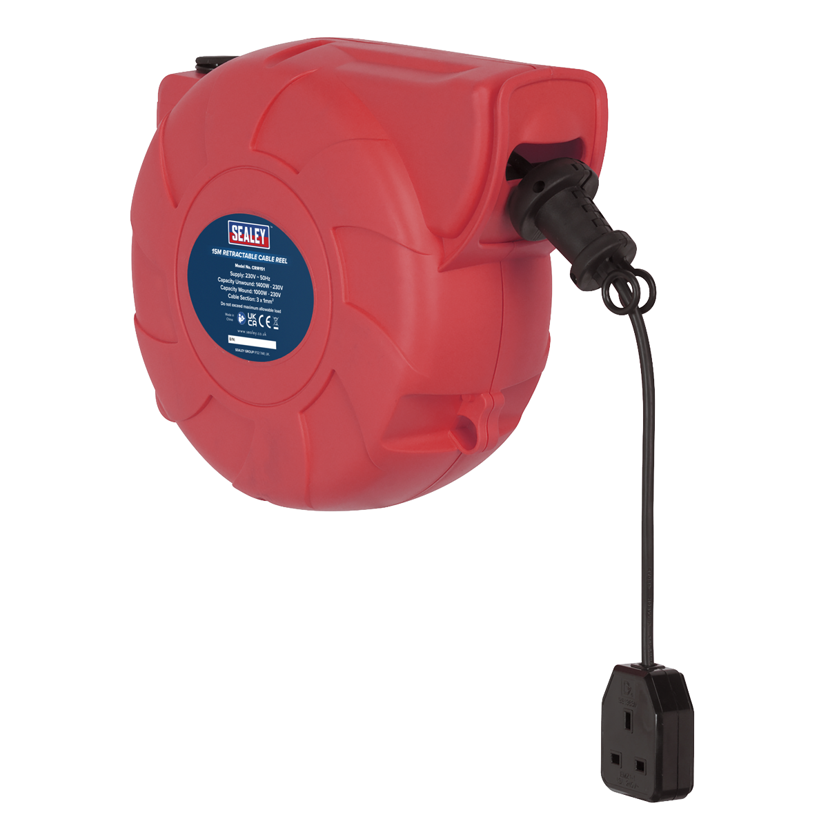 15m Retractable Cable Reel System 1 x 230V
