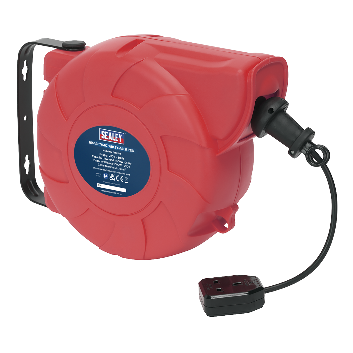 15m Retractable Cable Reel System 1 x 230V