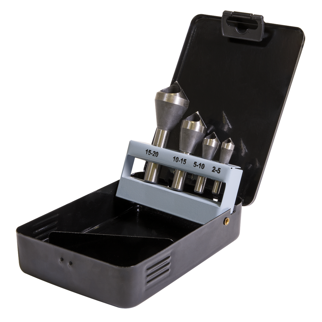 90° Slotted Deburring Countersink Drill Bit Set 4pc