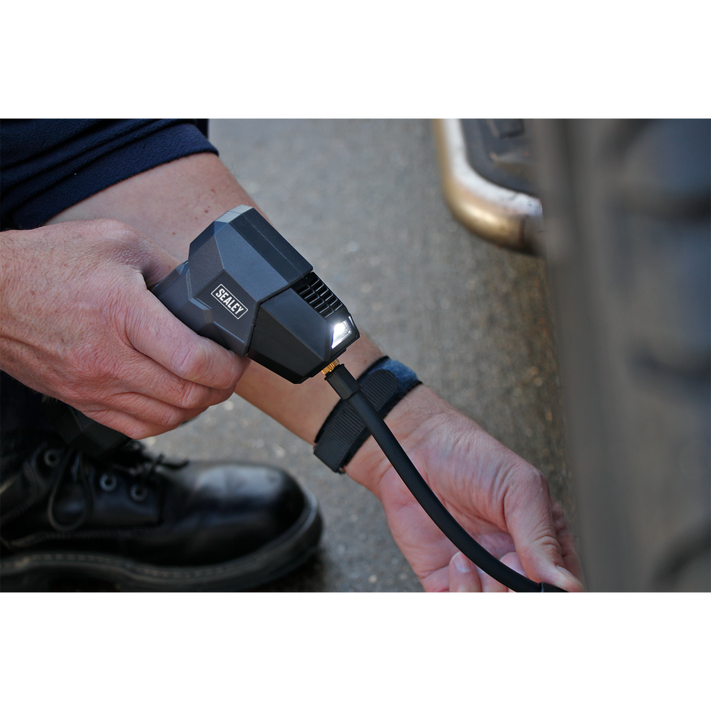Compact Rechargeable Tyre Inflator & Power Bank with Worklig