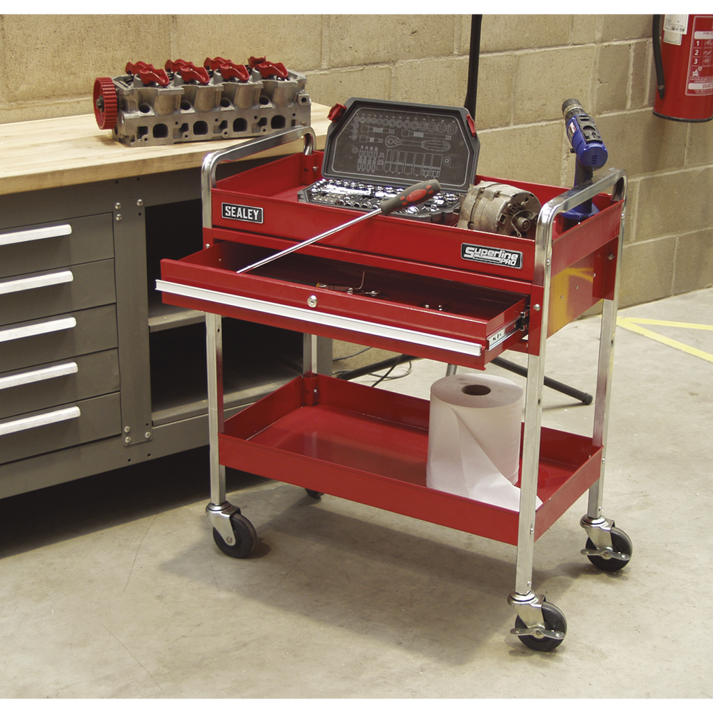 Superline PRO® Heavy-Duty Workshop Trolley with Drawer, 2-Level (CX101D)