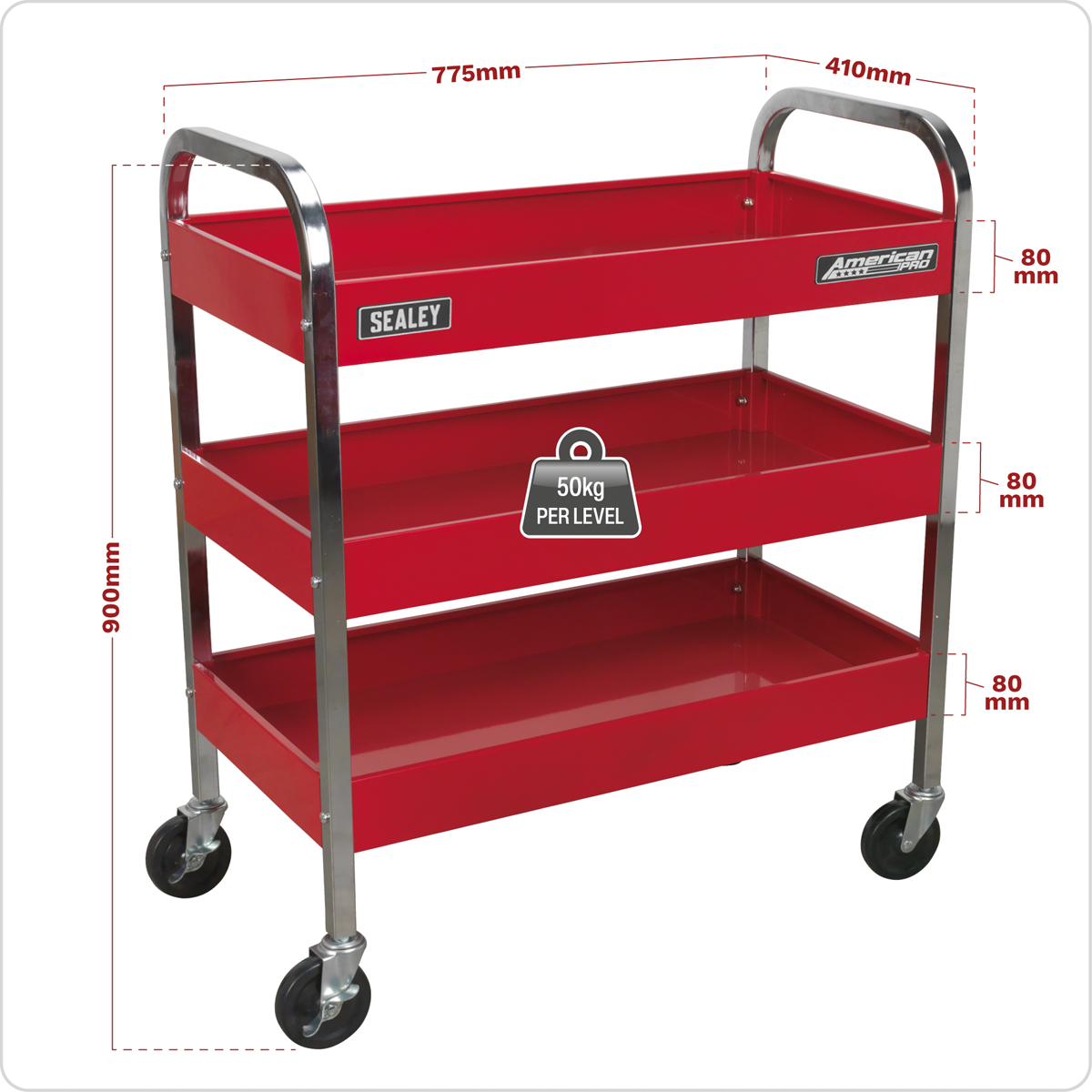 American PRO® Heavy-Duty Workshop Trolley, 3-Level (CX103)