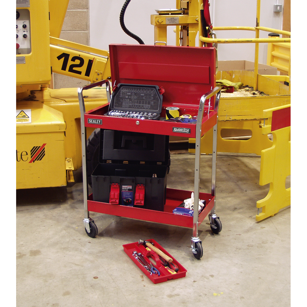 Superline PRO® Heavy-Duty Workshop Trolley with Lockable Top, 2-Level (CX104)