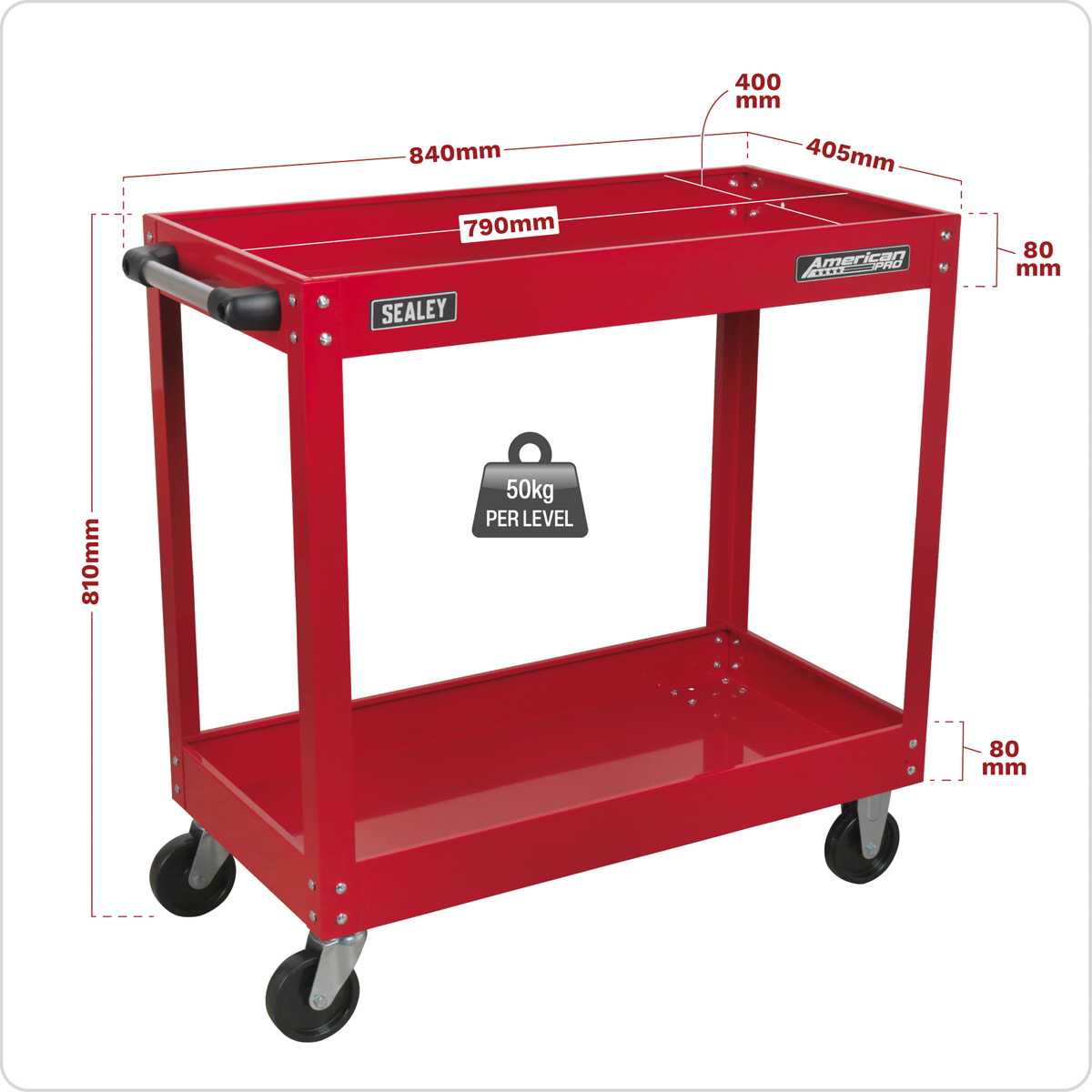 American PRO® Heavy-Duty Workshop Trolley, 2-Level (CX105)
