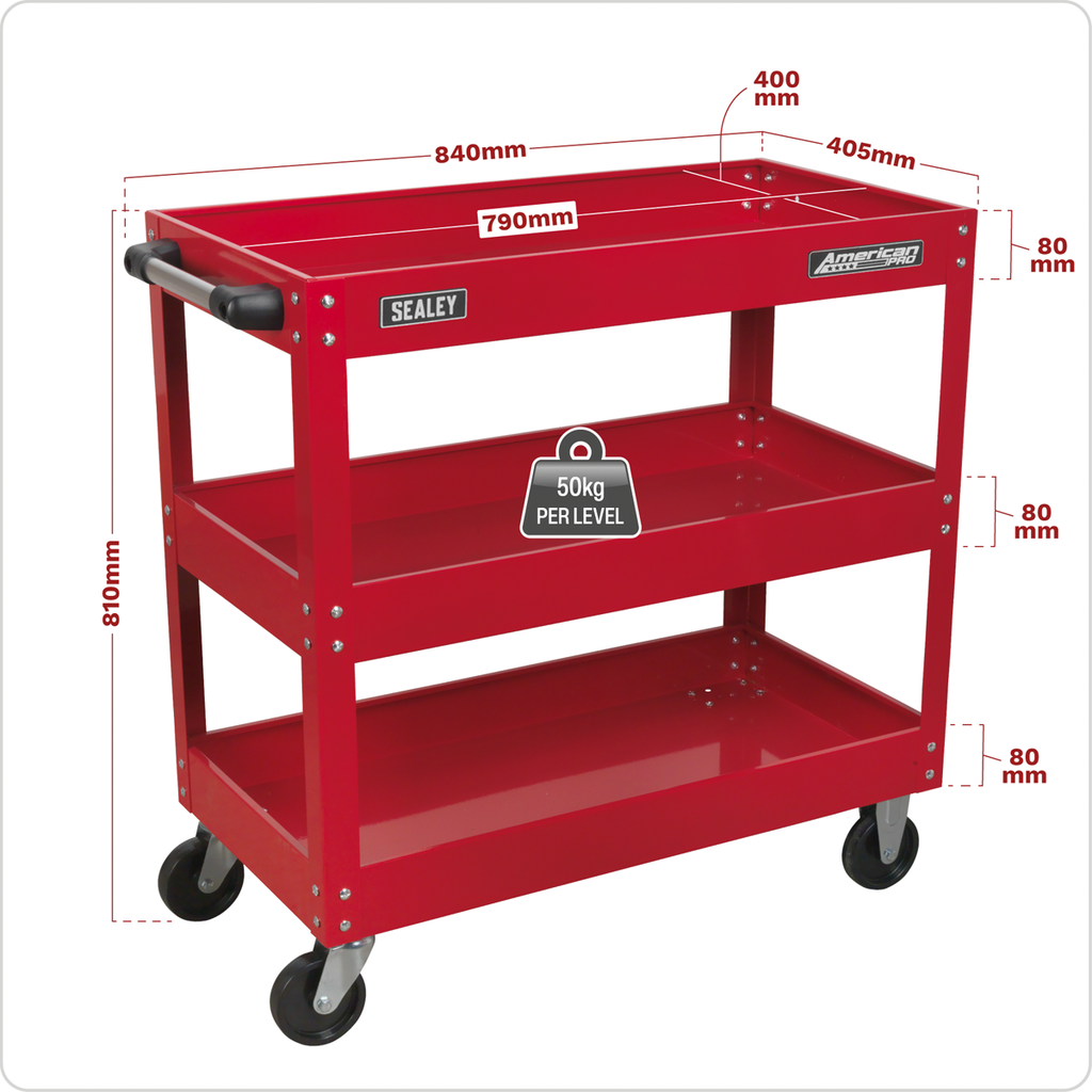 American PRO® Heavy-Duty Workshop Trolley, 3-Level (CX108)