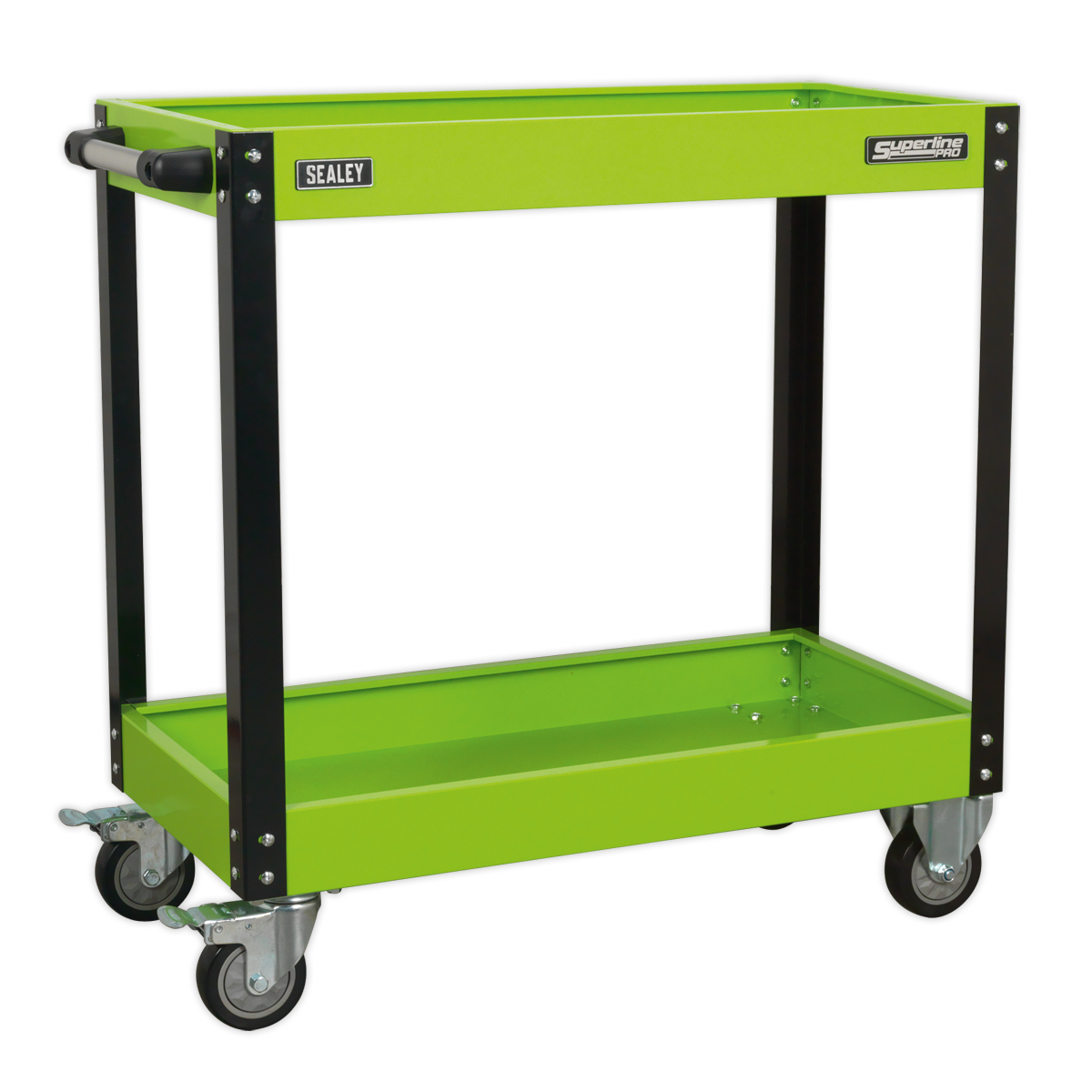 Superline PRO® Heavy-Duty Workshop Trolley 2-Level - Hi-Vis Green