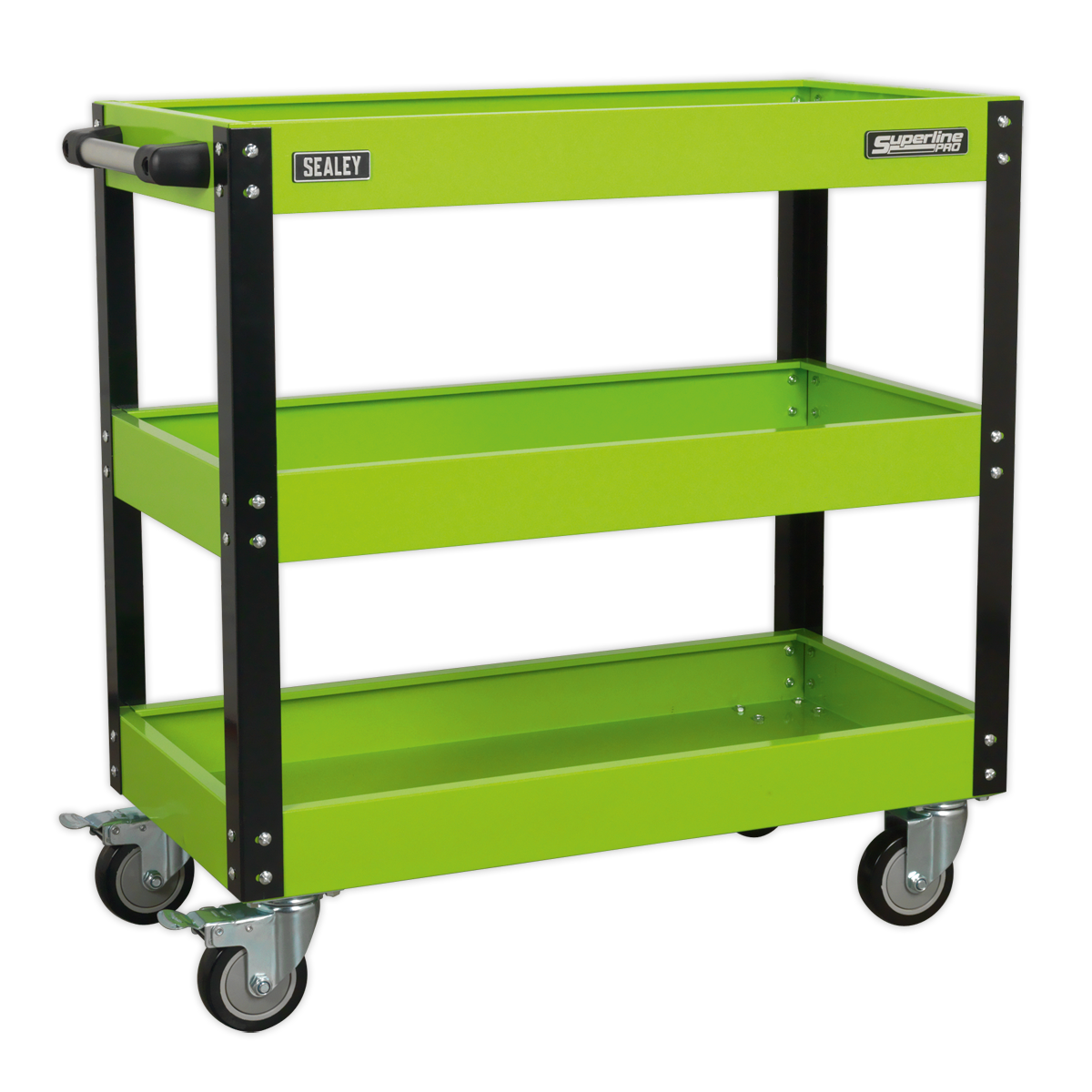 Superline PRO® Heavy-Duty Workshop Trolley 3-Level - Hi-Vis Green