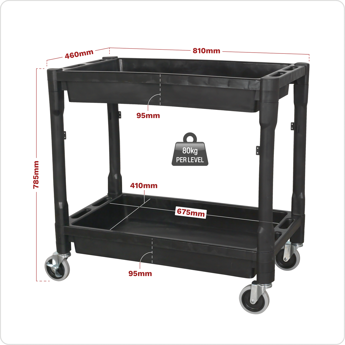 Composite Heavy-Duty Trolley, 2-Level (CX204)