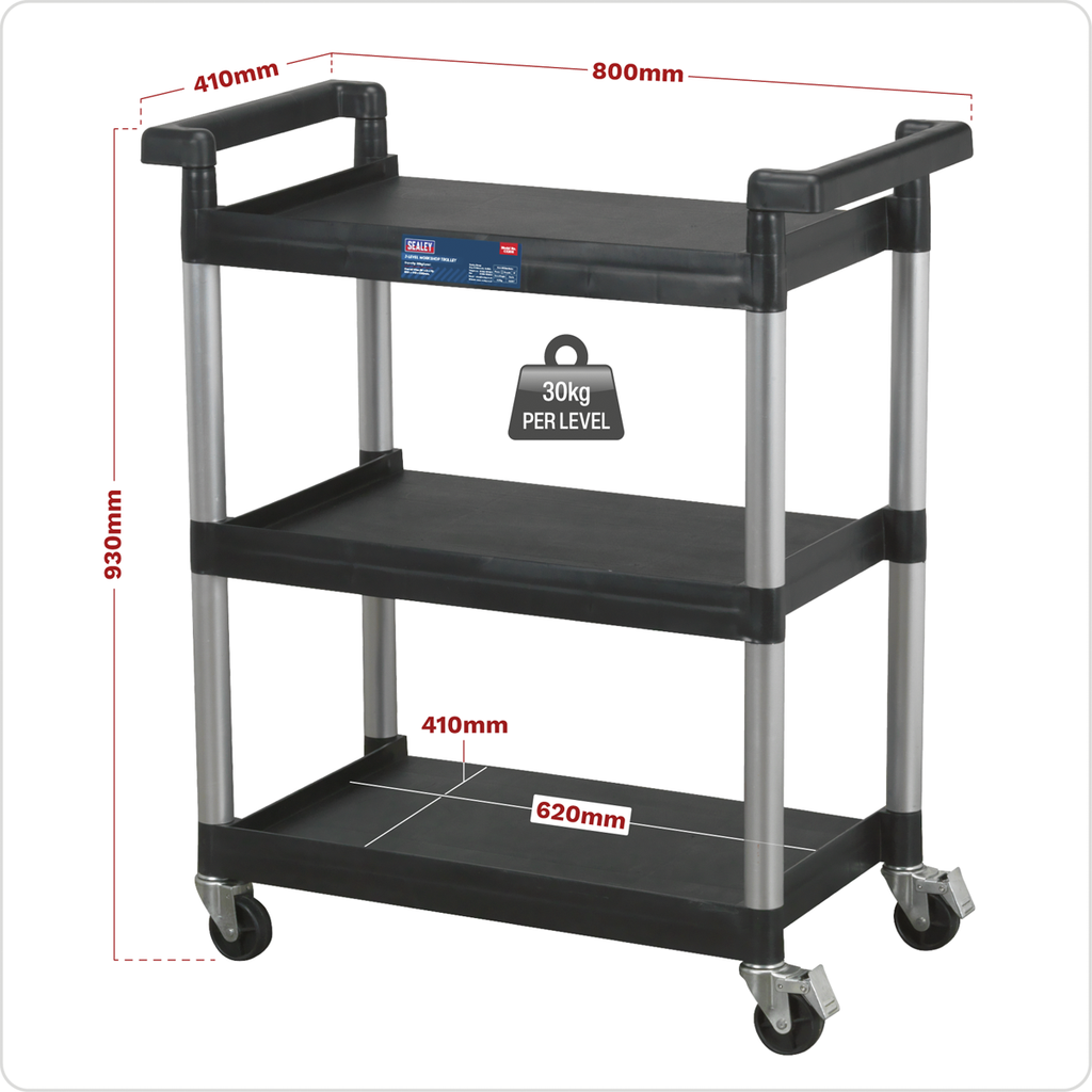 Composite Workshop Trolley, 3-Level (CX308)