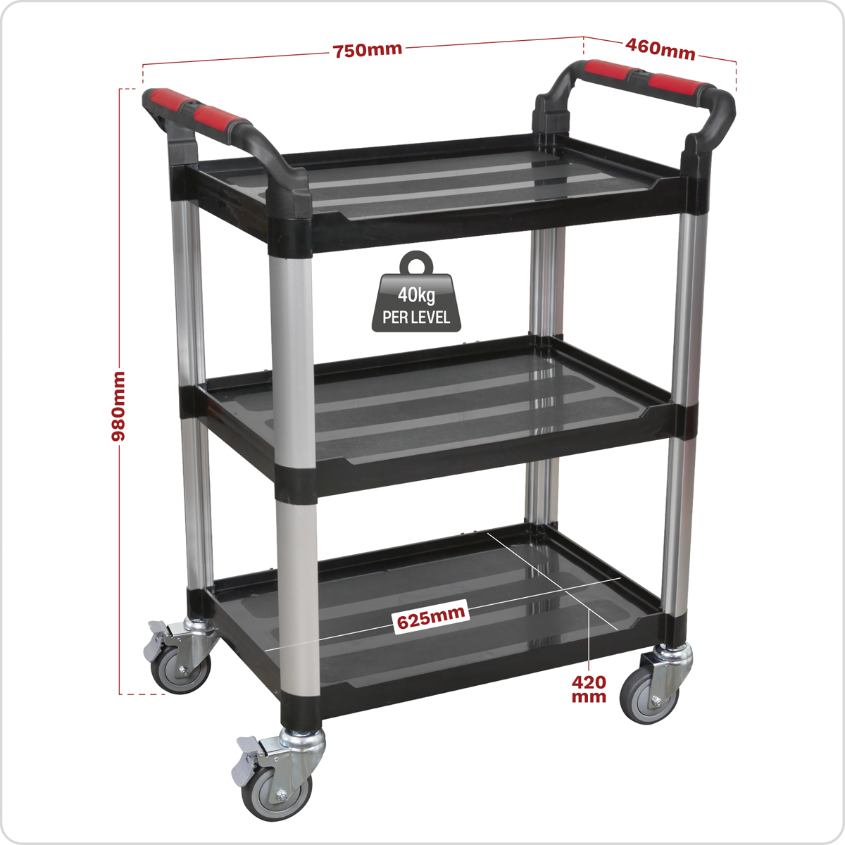 Composite Workshop Trolley, 3-Level (CX309)