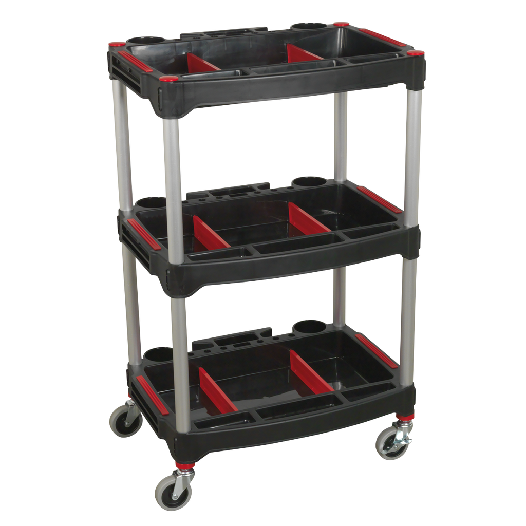 Composite Workshop Trolley with Parts Storage, 3-Level (CX313)