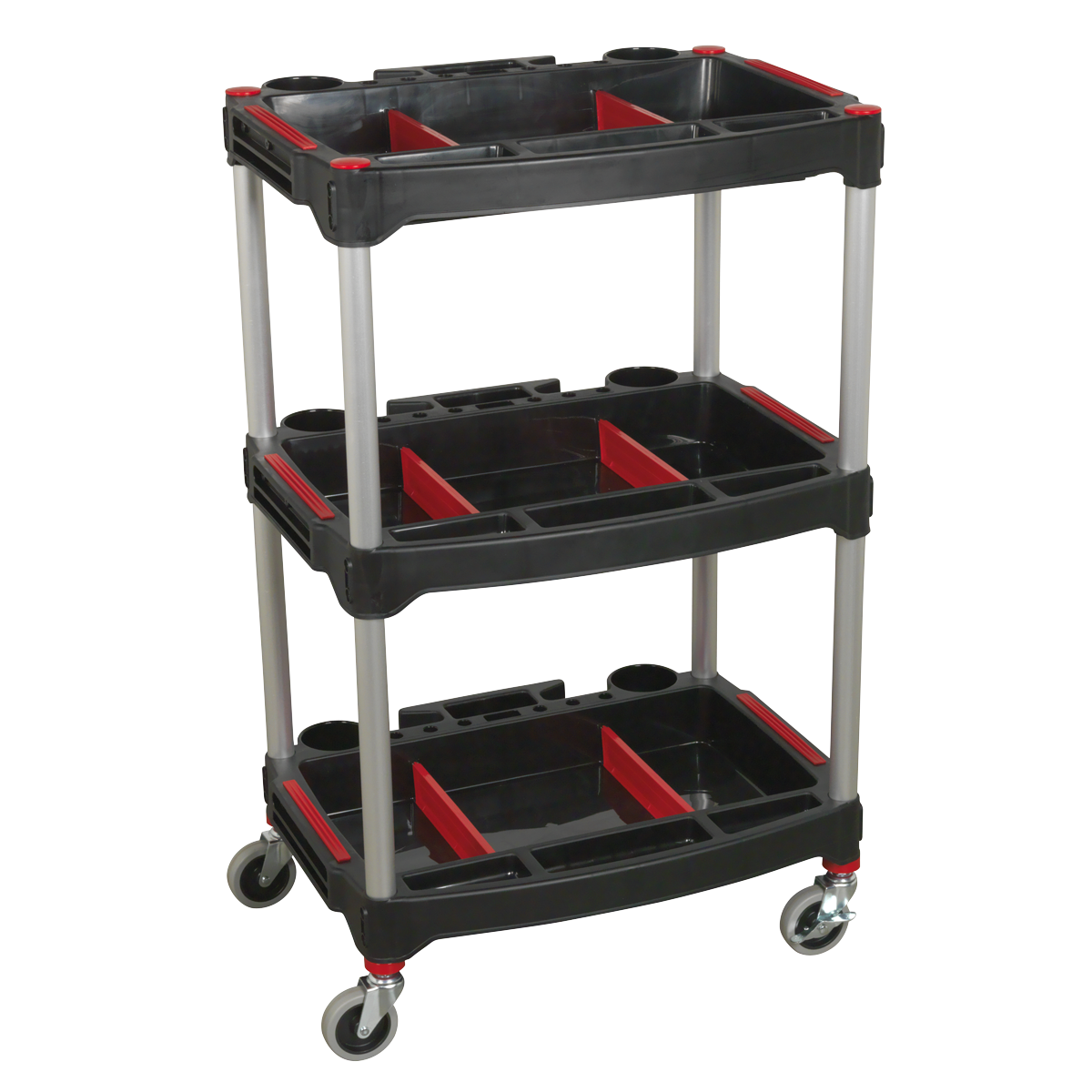 Composite Workshop Trolley with Parts Storage 3-Level