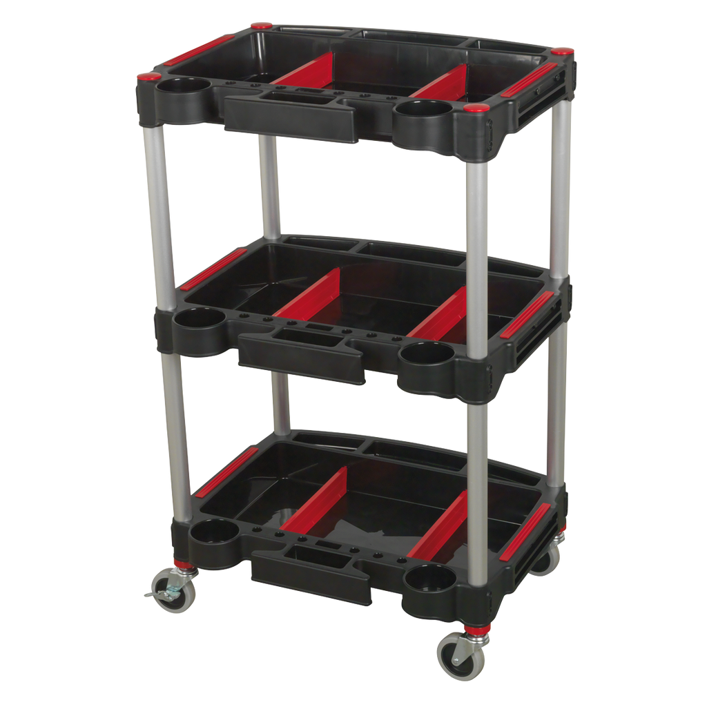 Composite Workshop Trolley with Parts Storage, 3-Level (CX313)