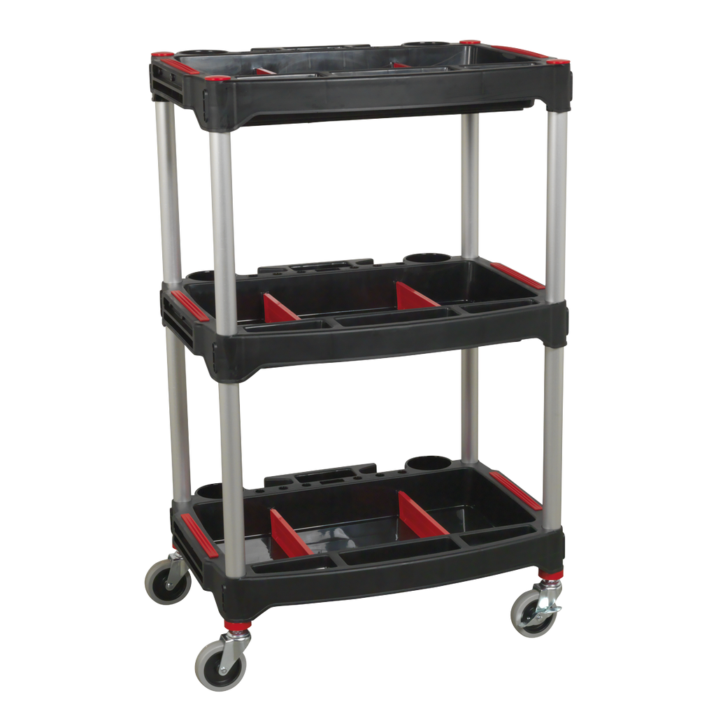 Composite Workshop Trolley with Parts Storage, 3-Level (CX313)