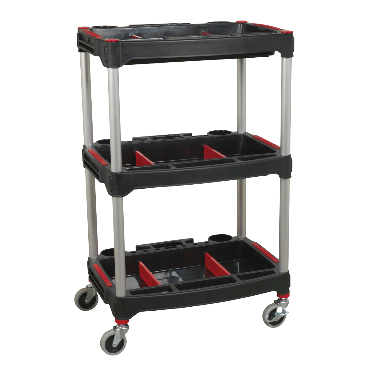 Composite Workshop Trolley with Parts Storage 3-Level