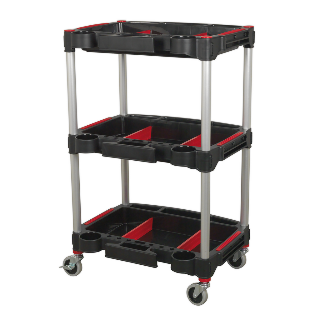 Composite Workshop Trolley with Parts Storage, 3-Level (CX313)