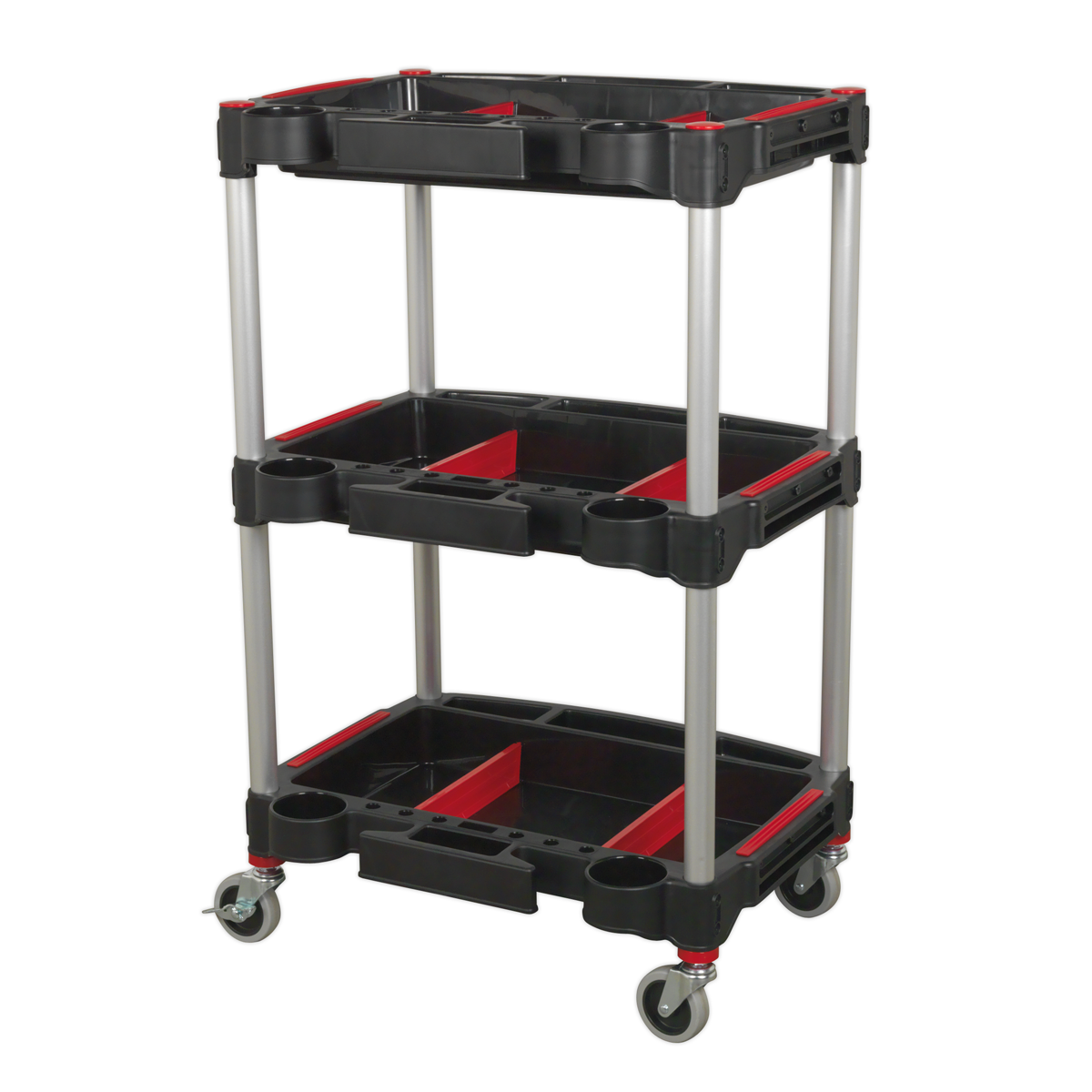 Composite Workshop Trolley with Parts Storage, 3-Level (CX313)