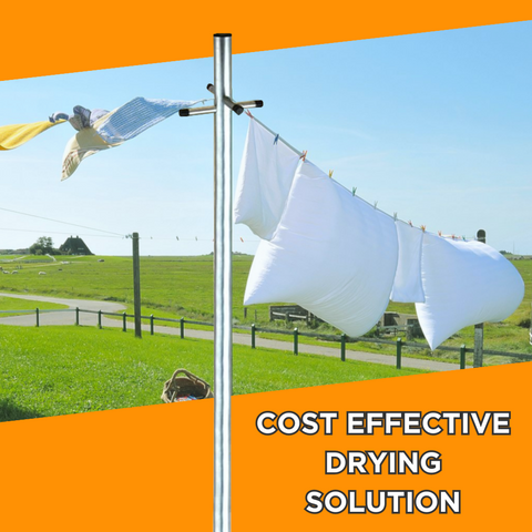 DJM Galvanised Steel Two Piece Clothes Washing Line Post
