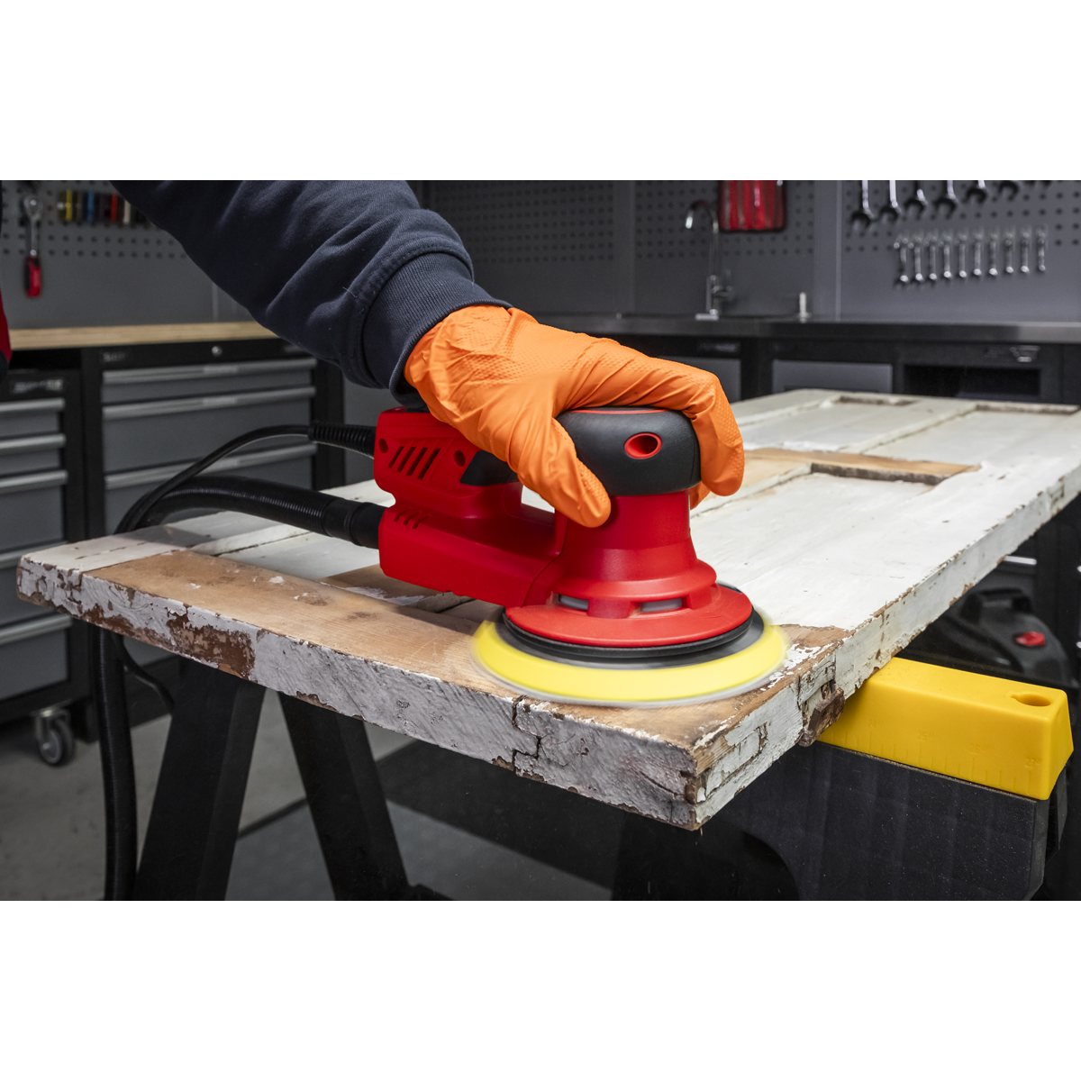 150mm Dual Action Variable Speed Palm Sander 350W/230V