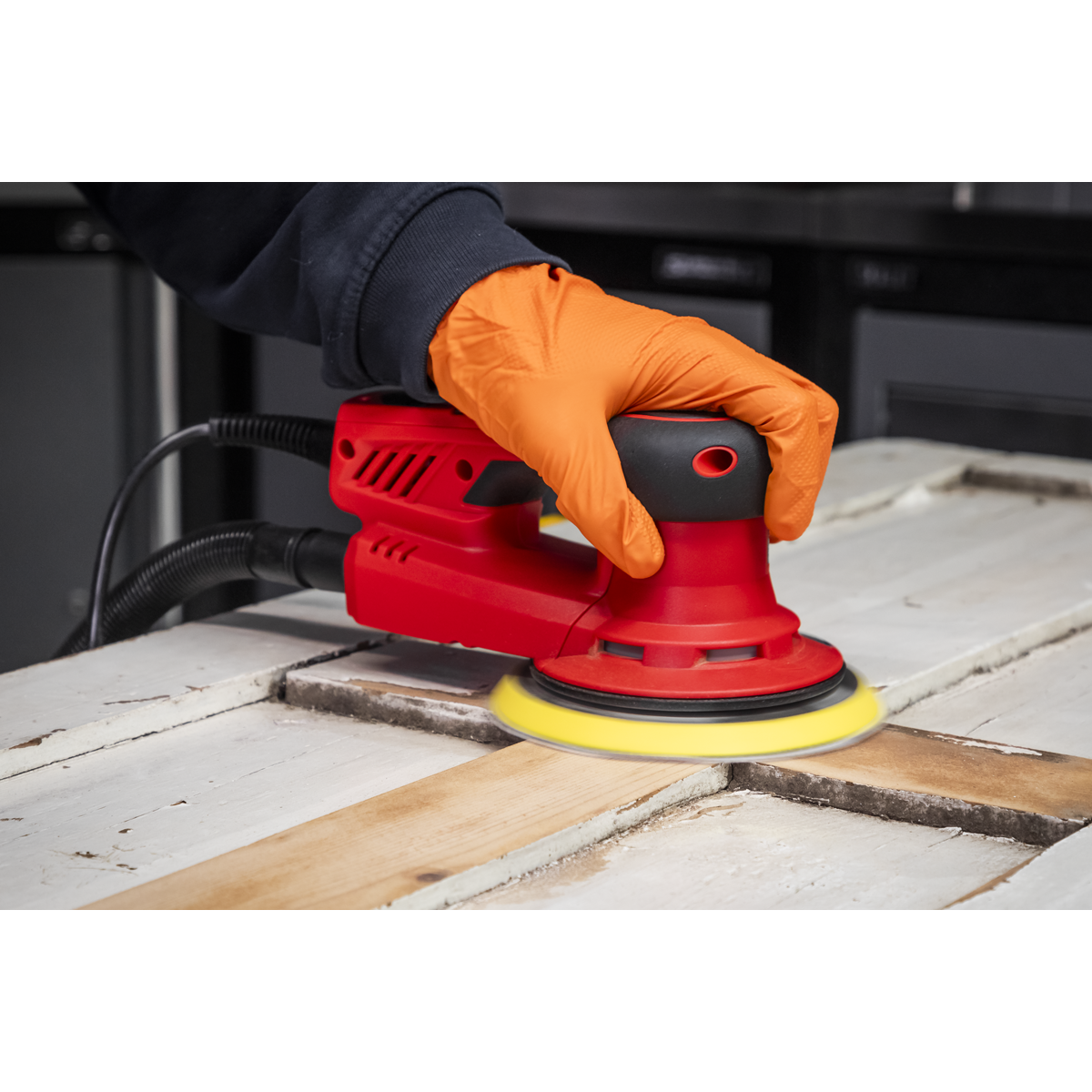 150mm Dual Action Variable Speed Palm Sander 350W/230V
