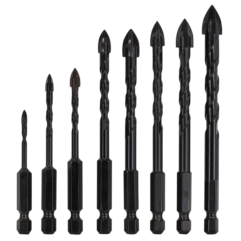 Tile & Glass Drill Bit Set 8pc