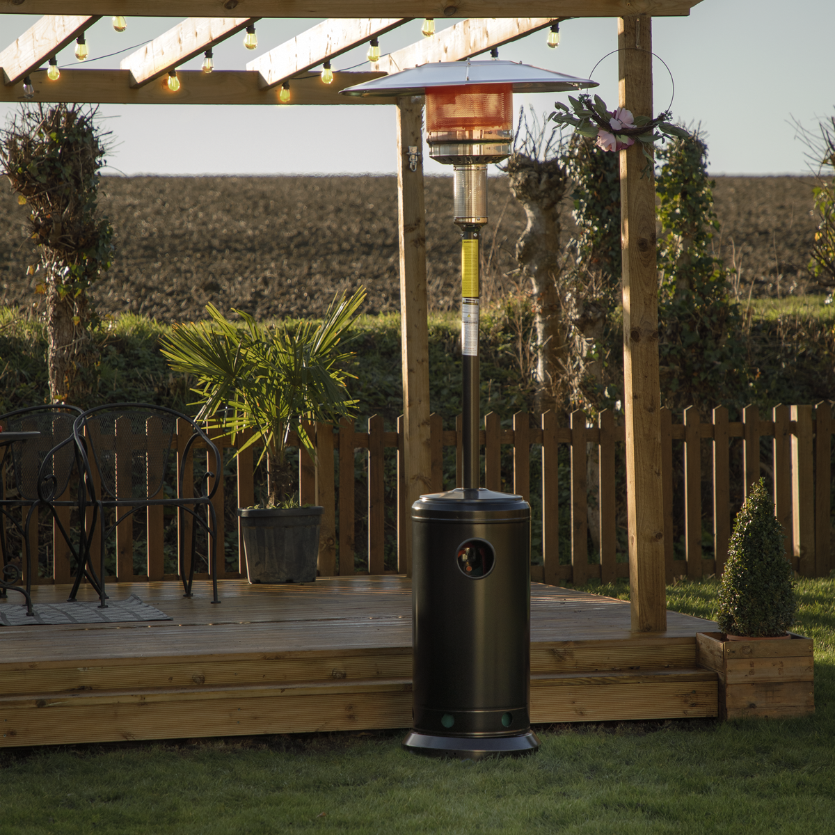 Dellonda Freestanding Gas Patio Heater 13kW, Black (DG1)