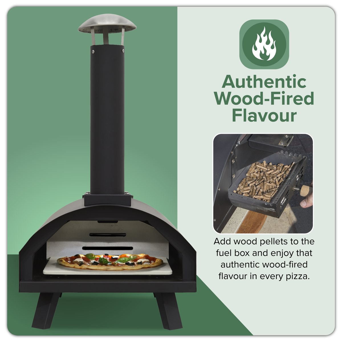 Dellonda Wood-Fired Pizza Oven 14", Black (DG10)