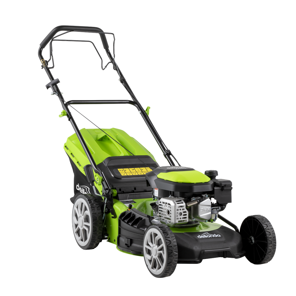 Dellonda DG101 Self-Propelled Petrol Lawnmower Grass Cutter, 18"460mm Cutting Width, 4-Stroke, 144cc