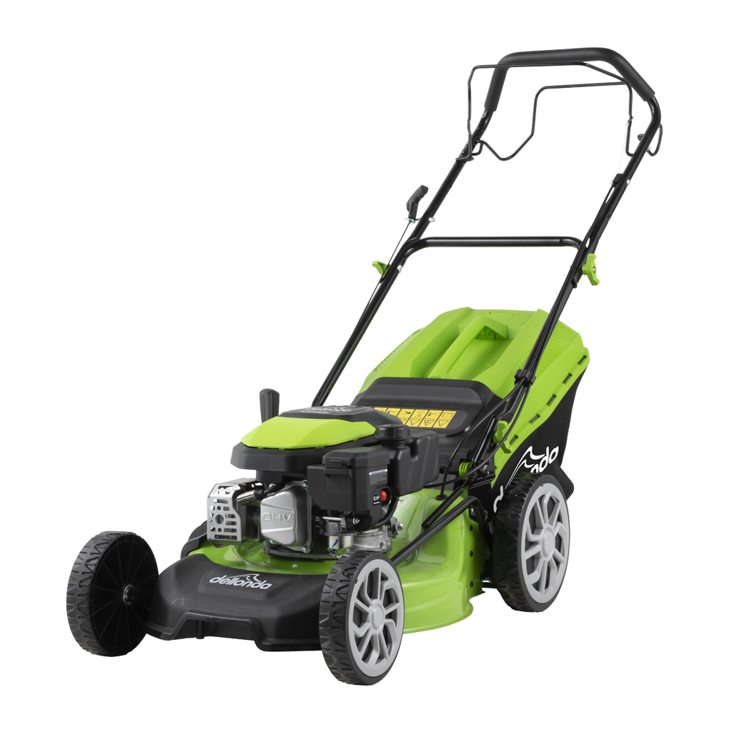 Dellonda DG101 Self-Propelled Petrol Lawnmower Grass Cutter, 18"460mm Cutting Width, 4-Stroke, 144cc