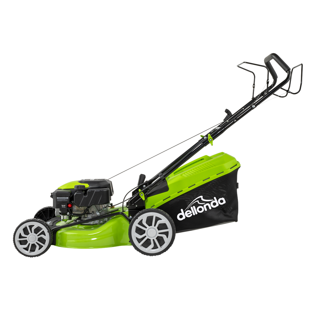 Dellonda DG101 Self-Propelled Petrol Lawnmower Grass Cutter, 18"460mm Cutting Width, 4-Stroke, 144cc