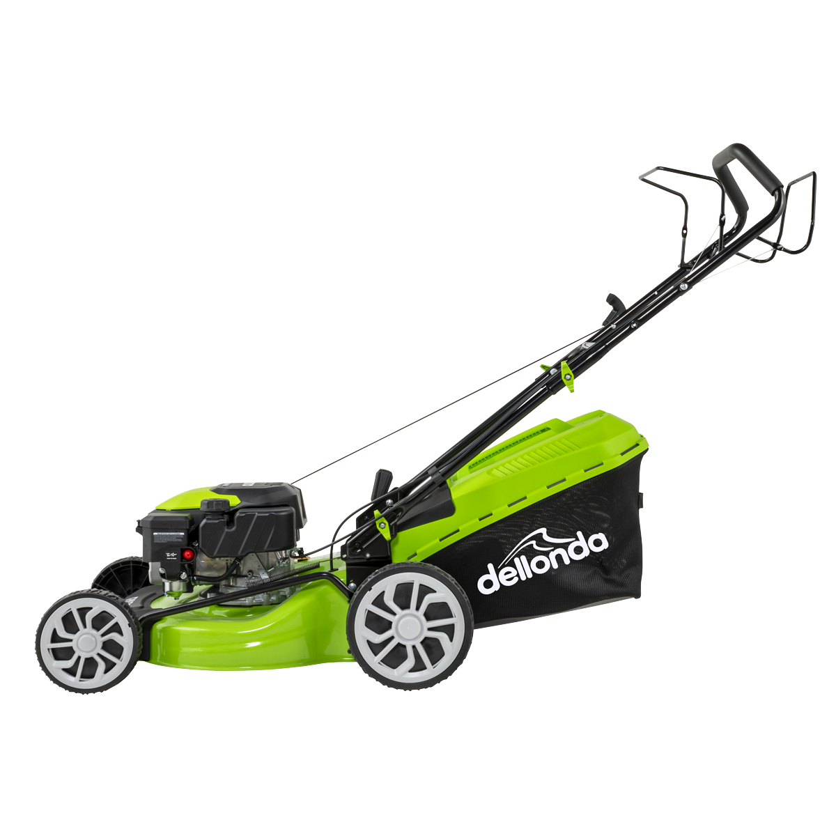Dellonda DG101 Self-Propelled Petrol Lawnmower Grass Cutter, 18"460mm Cutting Width, 4-Stroke, 144cc