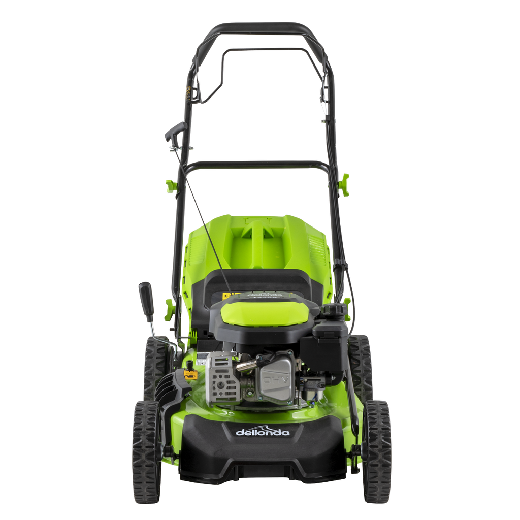 Dellonda DG101 Self-Propelled Petrol Lawnmower Grass Cutter, 18"460mm Cutting Width, 4-Stroke, 144cc