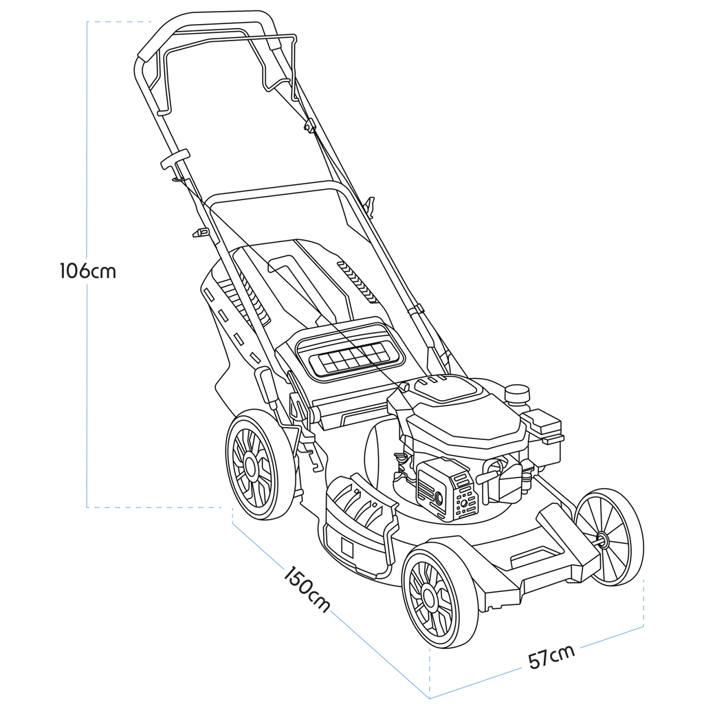 Dellonda Self-Propelled Petrol Lawnmower Grass Cutter with Height Adjustment & Grass Bag 170cc 20"/51cm 4-Stroke Engine