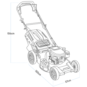 Dellonda Self-Propelled Petrol Lawnmower Grass Cutter with Height Adjustment & Grass Bag 170cc 20"/51cm 4-Stroke Engine