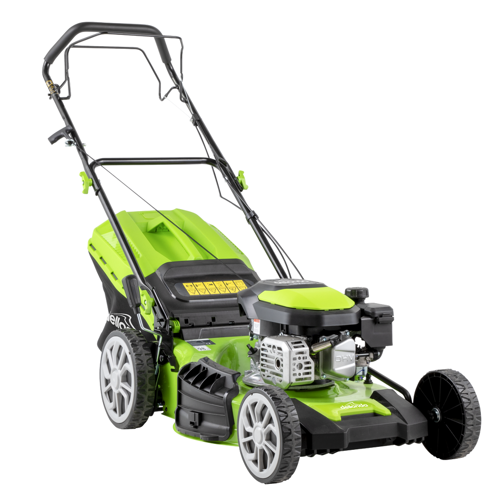 Dellonda Self-Propelled Petrol Lawnmower Grass Cutter with Height Adjustment & Grass Bag 170cc 20"/51cm 4-Stroke Engine